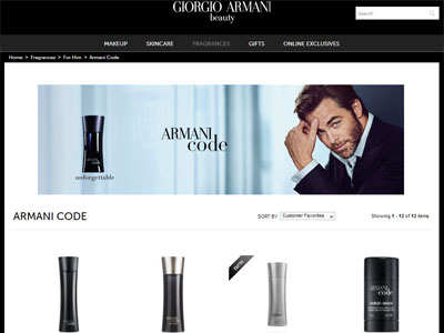 Giorgio Armani Armani Code for Men website