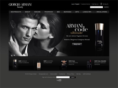 Giorgio Armani Code Ultimate website
