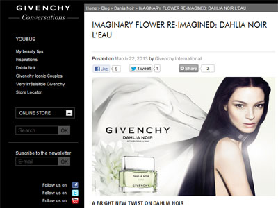Givenchy Dahlia Noir L'Eau website