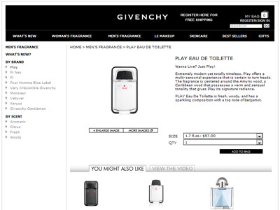 Givenchy Play website