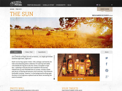 Gorilla Perfumes The Sun website