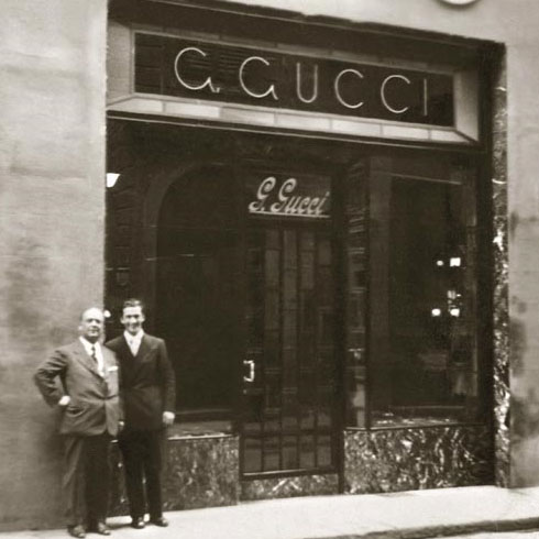 Gucci and son, flagship Gucci store 1940s