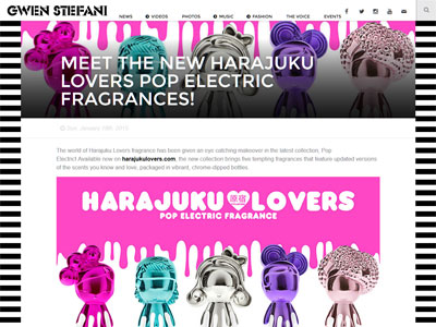 Harajuku Lovers Pop Electric Website