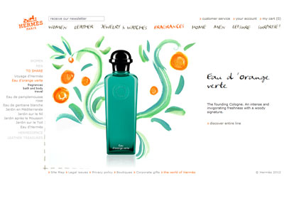 Hermes Eau d'Orange Verte website