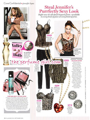 Jennifer Lopez Love and Glamour Perfume editorial Glamour September 2010