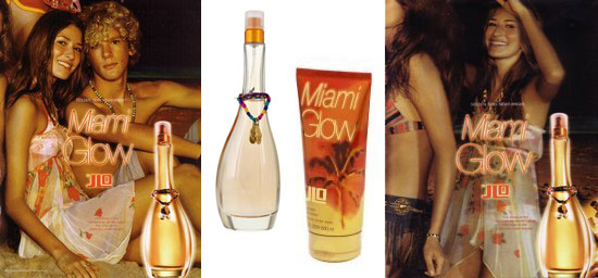 Jennifer Lopez Miami Glow Perfume and Body Lotion Ads