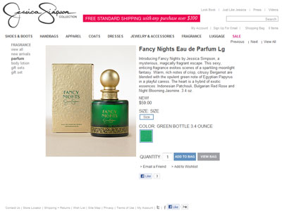 Jessica Simpson Fancy Nights website