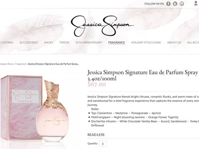 Jessica Simpson Signature Website