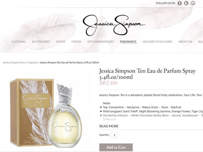 Jessica Simpson Ten Website