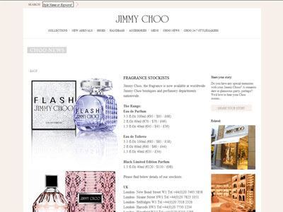 Jimmy Choo Flash website