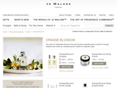 Jo Malone Orange Blossom Cologne website