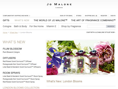 Jo Malone Peony & Moss website