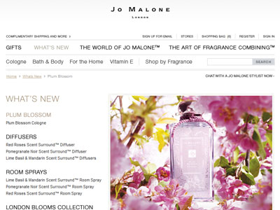 Jo Malone Plum Blossom website