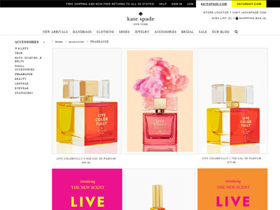Kate Spade Live Colorfully website