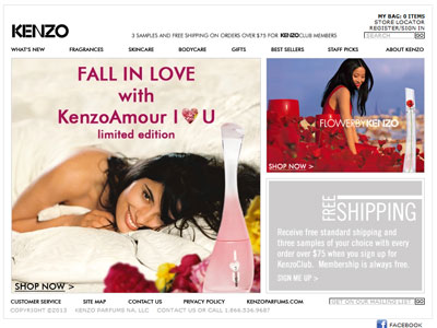 Kenzo Amour I Love You website