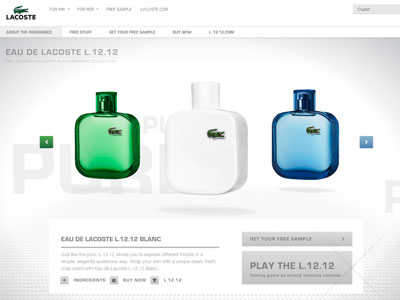 Eau de Lacoste L.12.12 website