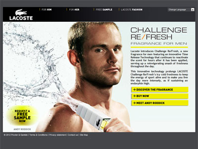 Lacoste Challenge Re/Fresh website