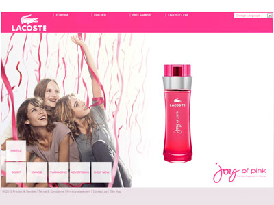 Lacoste Joy of Pink website