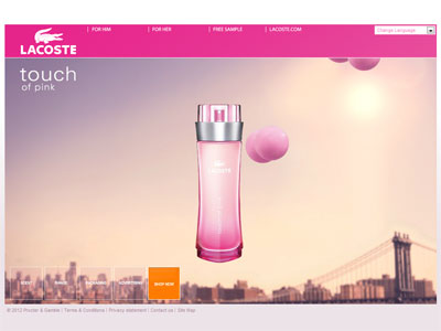Lacoste Touch of Pink website
