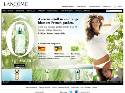 Lancome O de l'Orangerie website
