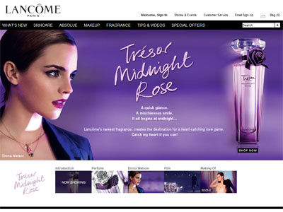 Lancome Tresor Midnight Rose website