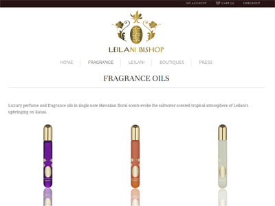 Leilani Bishop Perfumes website