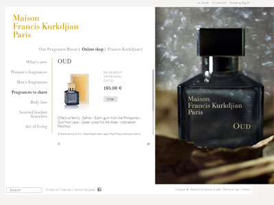 Maison Francis Kurkdjian Oud website