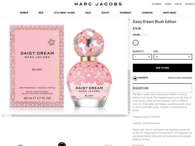 Marc Jacobs Daisy Dream Blush Website