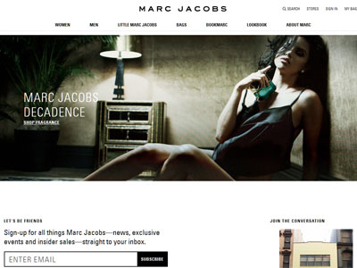Marc Jacobs Decadence Website
