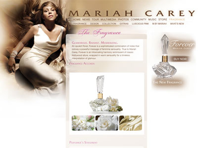 Mariah Carey Forever Perfume website