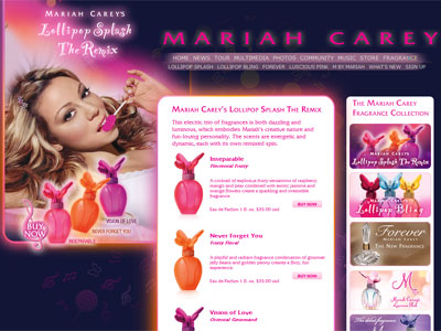 Mariah Carey Lollipop Splash The Remix perfume website