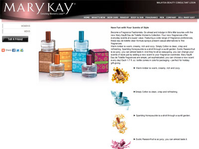 Mary Kay Sparkling Honeysuckle website