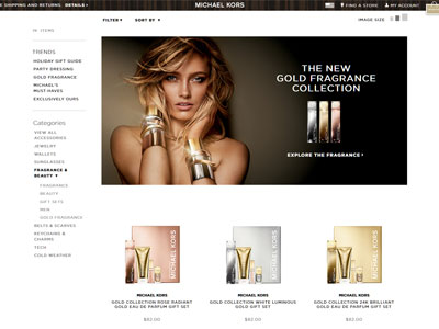 Michael Kors Gold Fragrance Collection Website