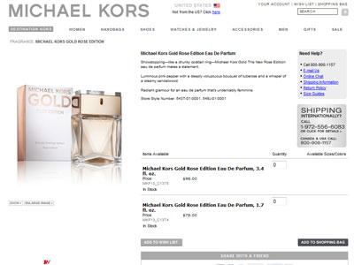 Michael Kors Gold Rose Perfume website