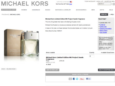 Michael Kors Suede Perfume website