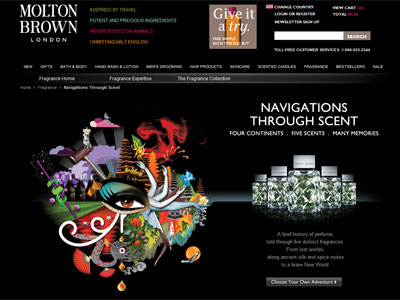 Molton Brown Navigations Through Scent in Apuldre website