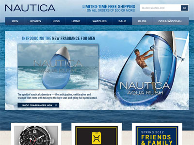 Nautica Aqua Rush website