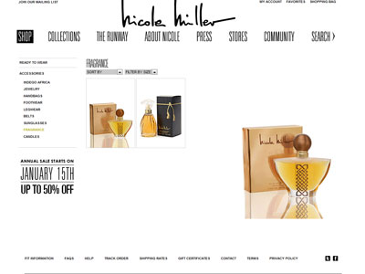 Nicole Miller Perfume website