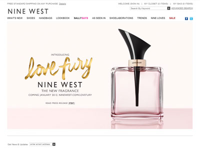 Nine West Love Fury website