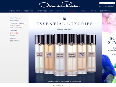 Oscar de la Renta Essential Luxuries website