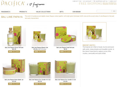 Pacifica Bali Lime Papaya website