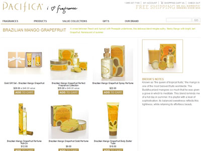 Pacifica Brazilian Mango Grapefruit website