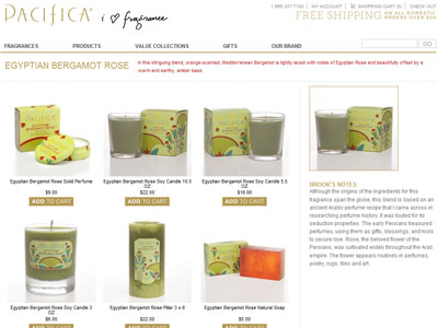 Pacifica Egyptian Bergamot Rose website