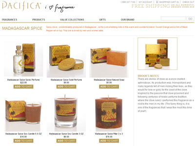 Pacifica Madagascar Spice website