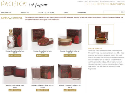 Pacifica Mexican Cocoa website