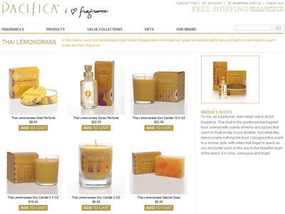 Pacifica Thai Lemongrass website