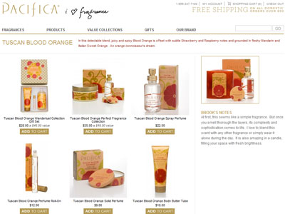 Pacifica Tuscan Blood Orange website