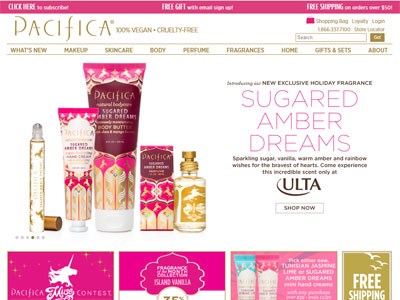 Pacifica Sugared Amber Dreams website