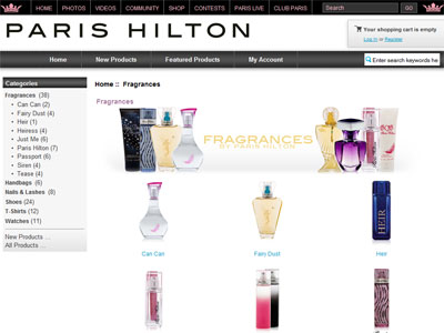 Paris Hilton Can Can website