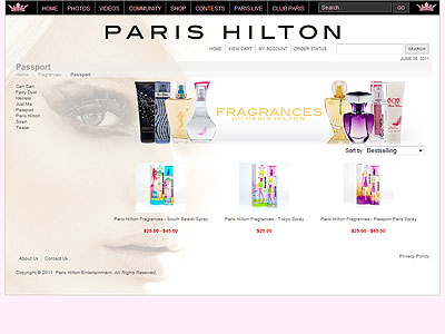 Paris Hilton Passport website